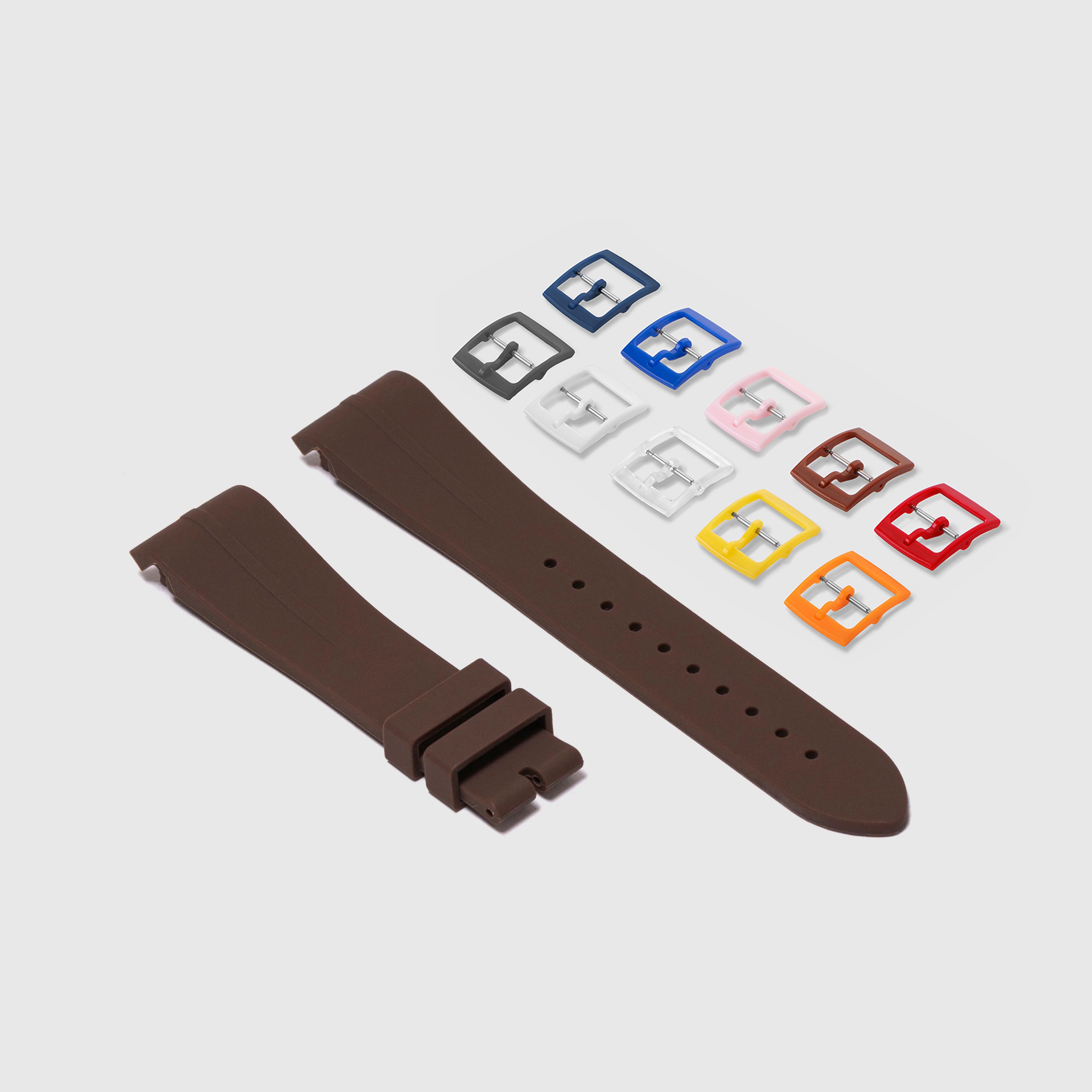Rubber Strap for Swatch x Omega Moonswatch Mix & Match Buckle - Espresso Brown