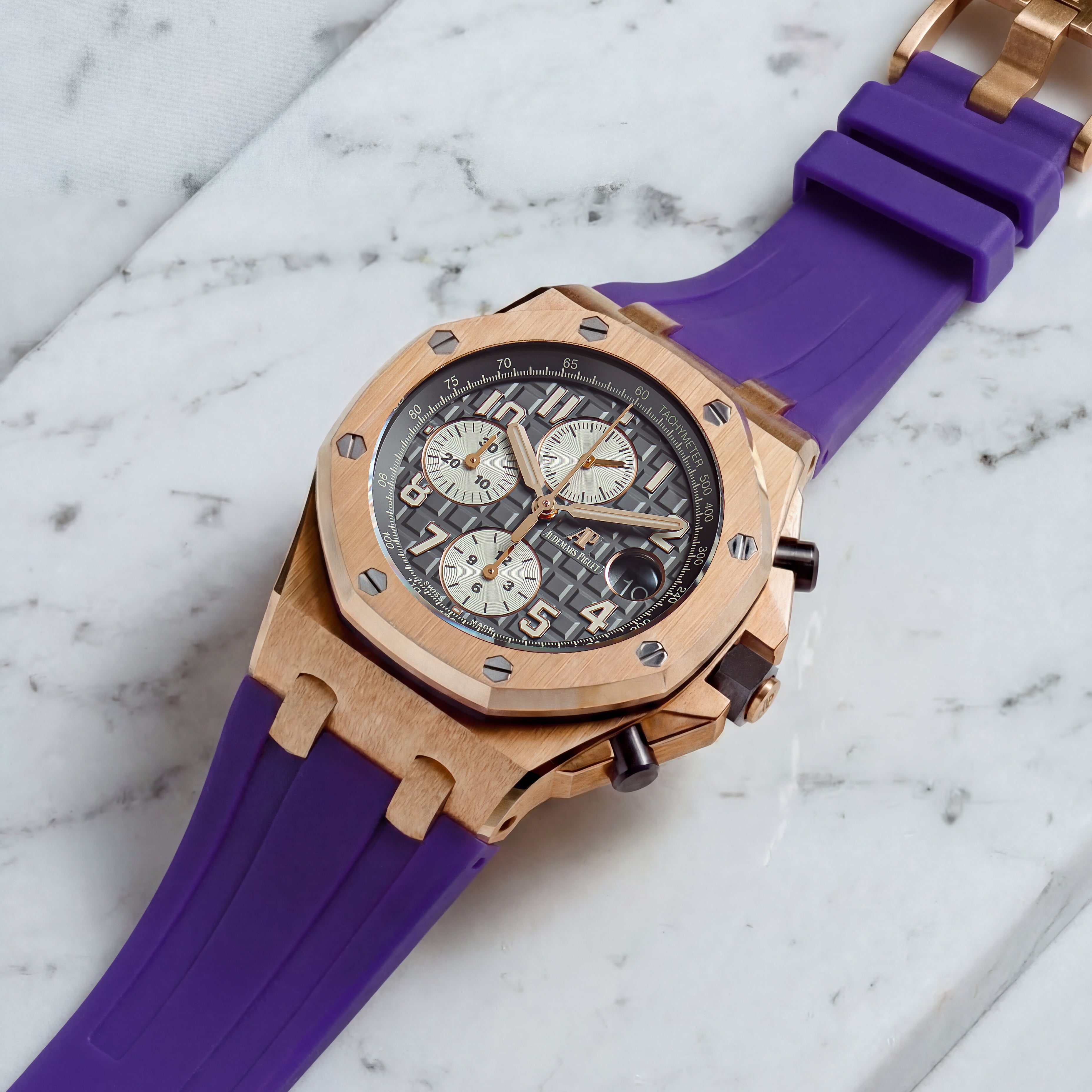 Audemars Piguet Royal Oak Offshore Royal Purple Rubber Strap (Tang