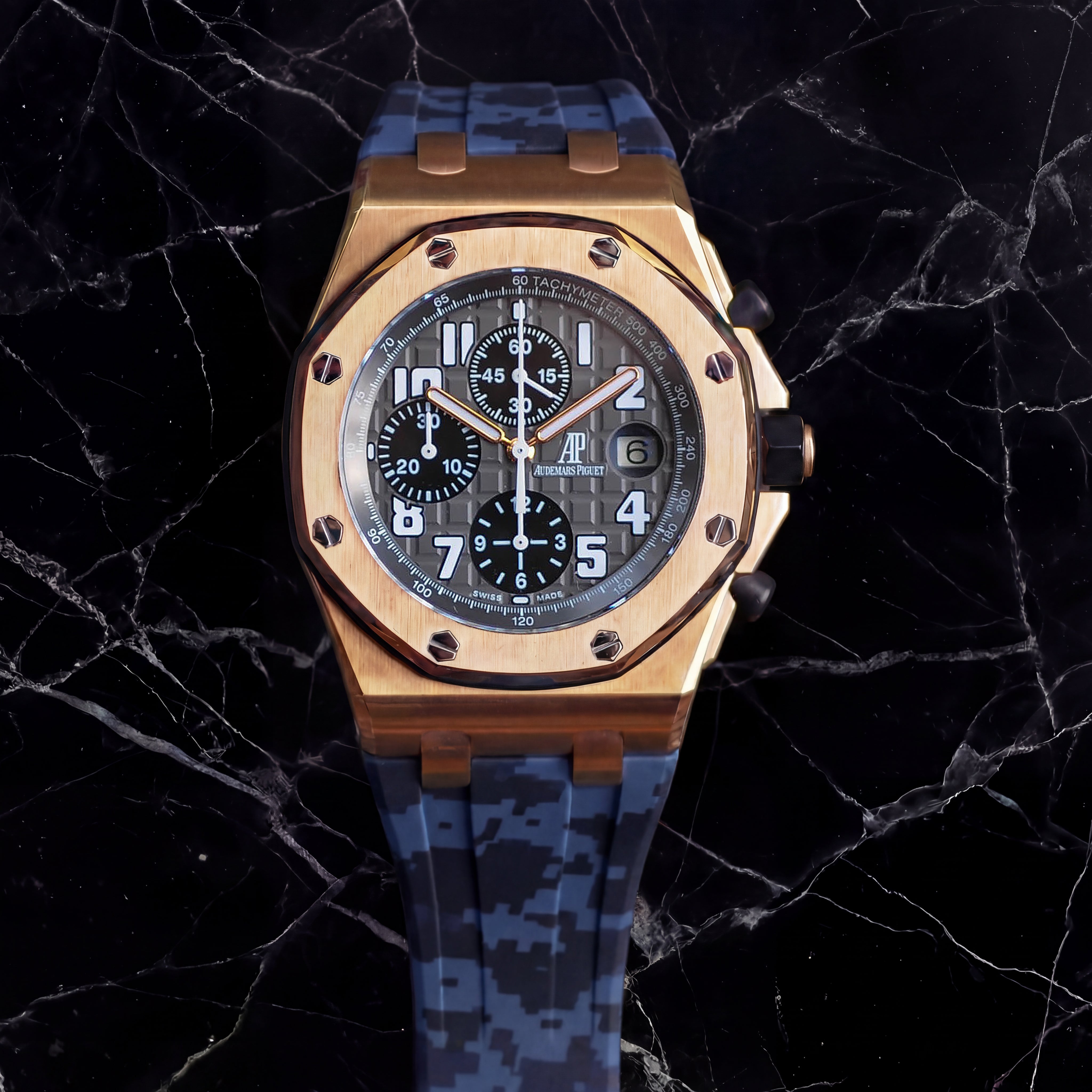 Audemars Piguet 42mm Royal Oak Offshore Ocean Digi Camo Rubber Strap