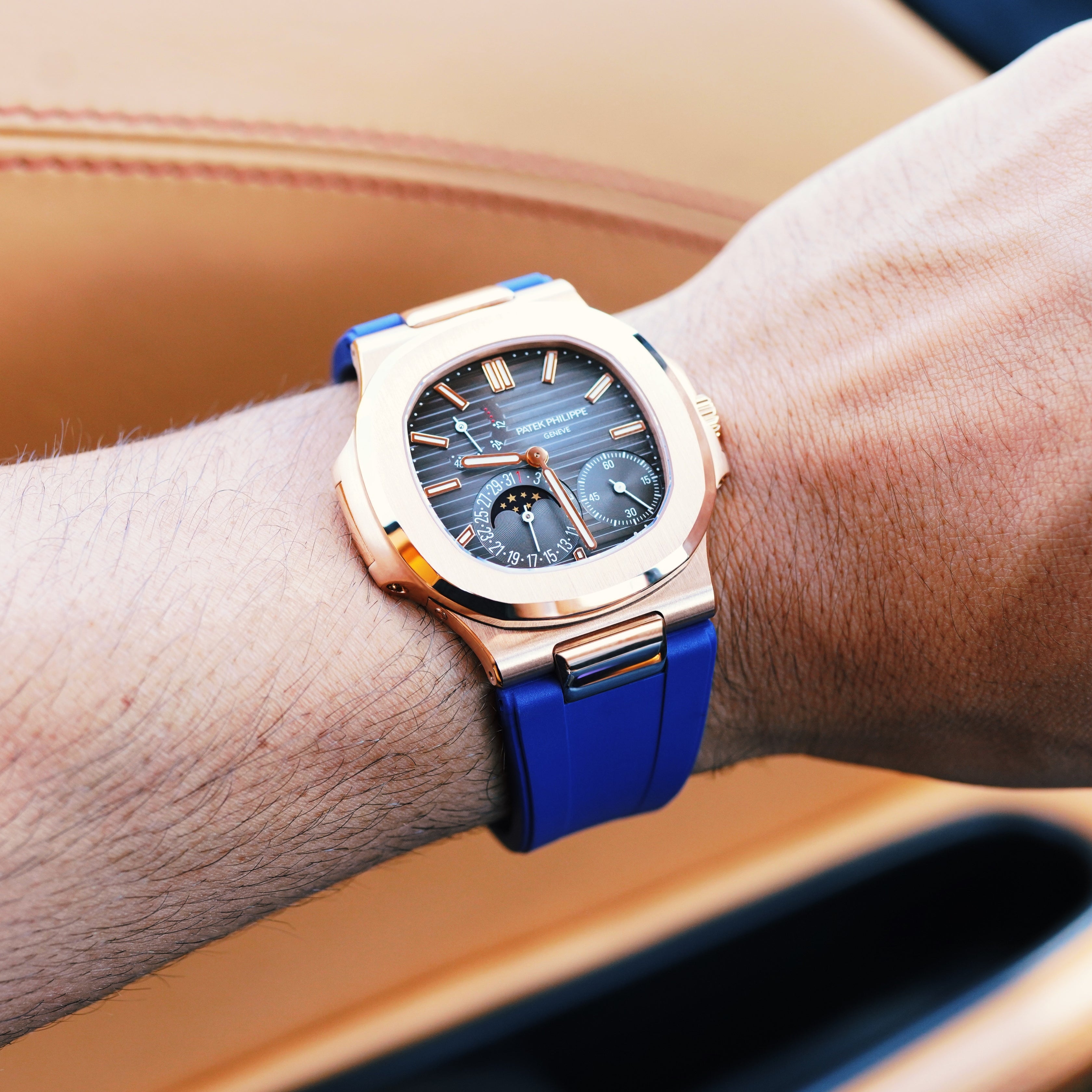 FKM Rubber Strap for Patek Philippe Nautilus - Biscayne Blue