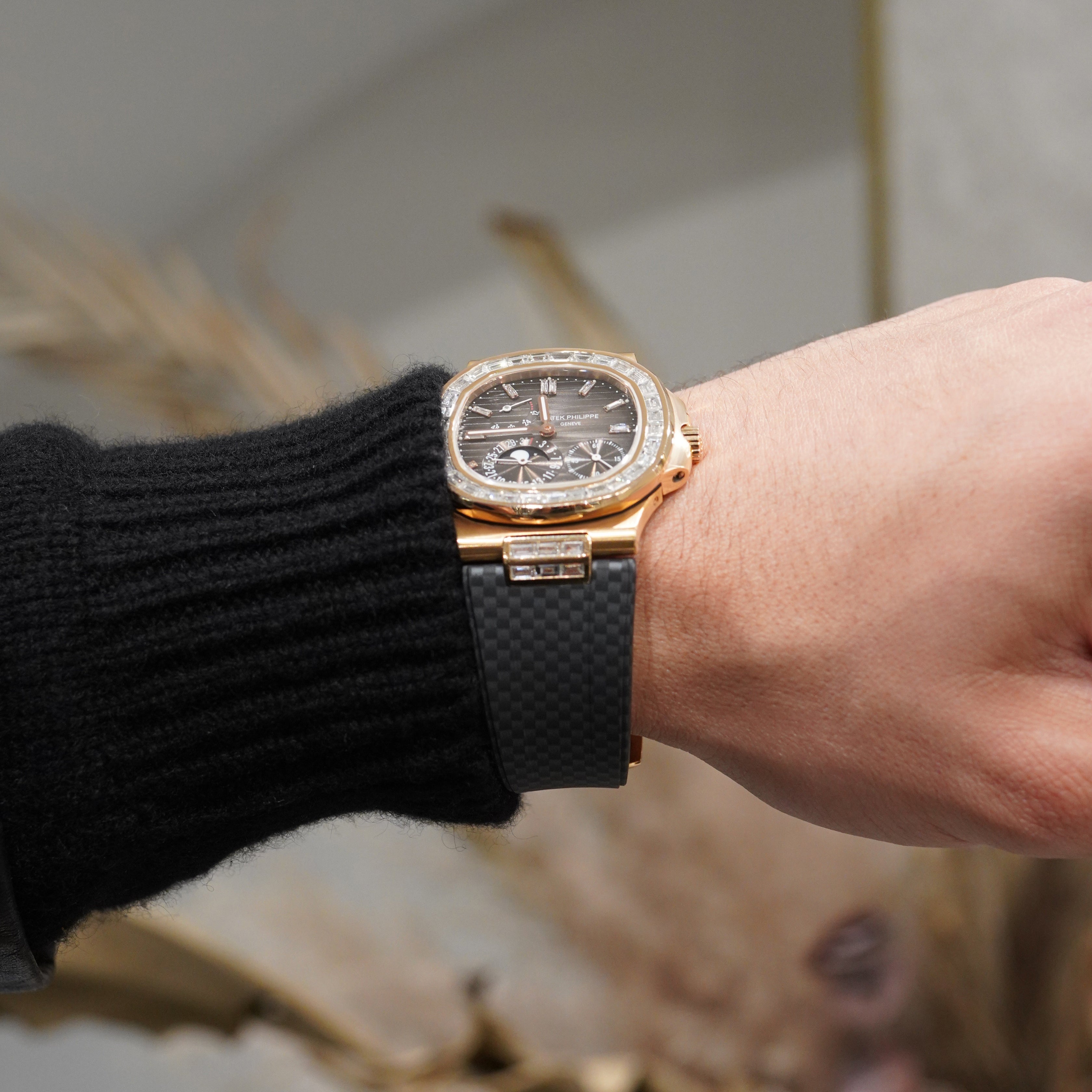 FKM Rubber Strap for Patek Philippe Nautilus - Carbon Fiber