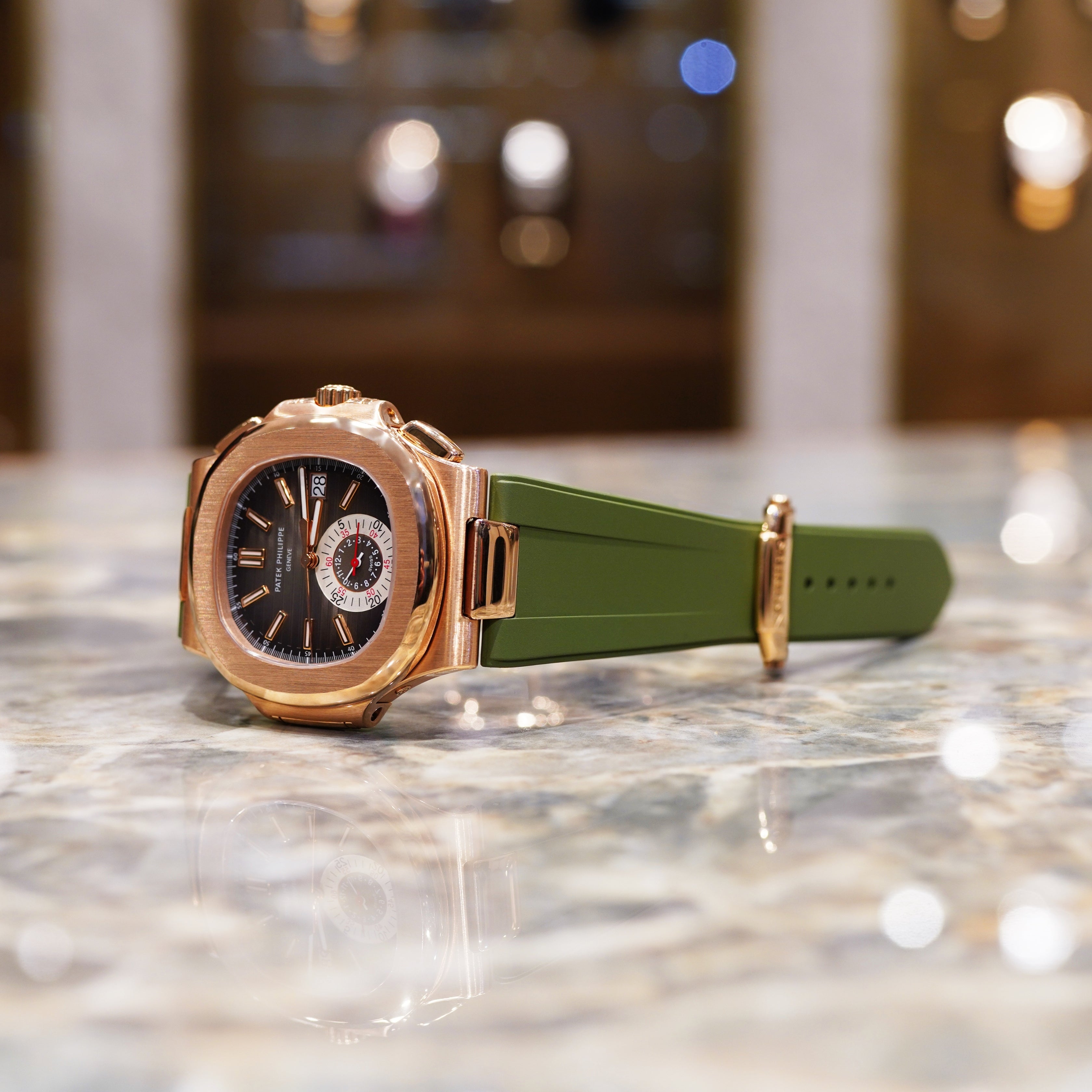 FKM Rubber Strap for Patek Philippe Nautilus - Olive Green