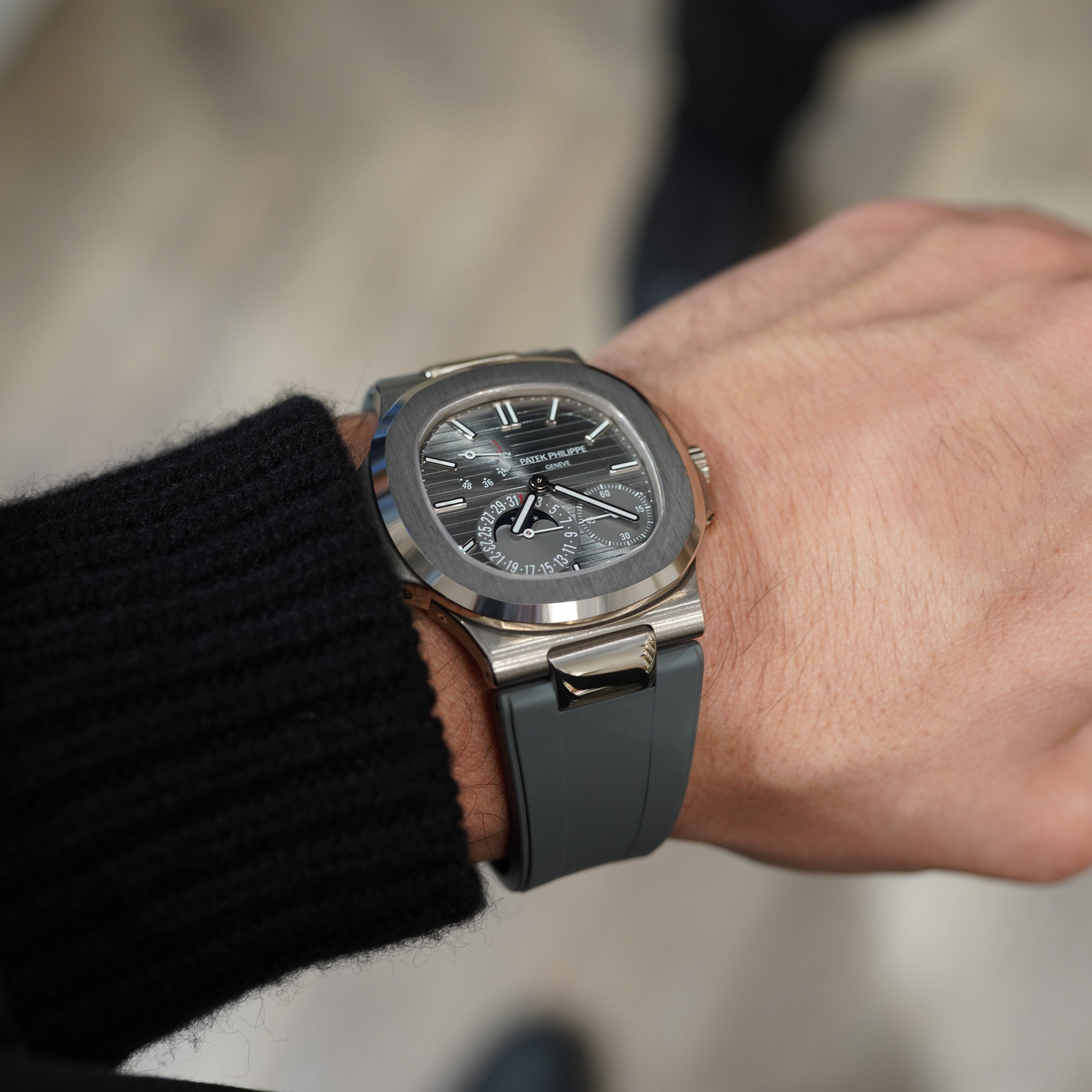 FKM Rubber Strap for Patek Philippe Nautilus - Steel Grey