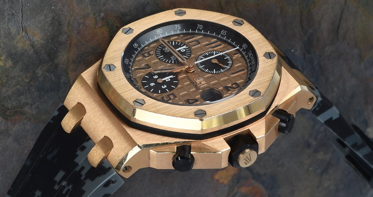 Rubber Strap for Audemars Piguet 42mm Royal Oak Offshore (Tang Buckle) - Graphite Digi Camo