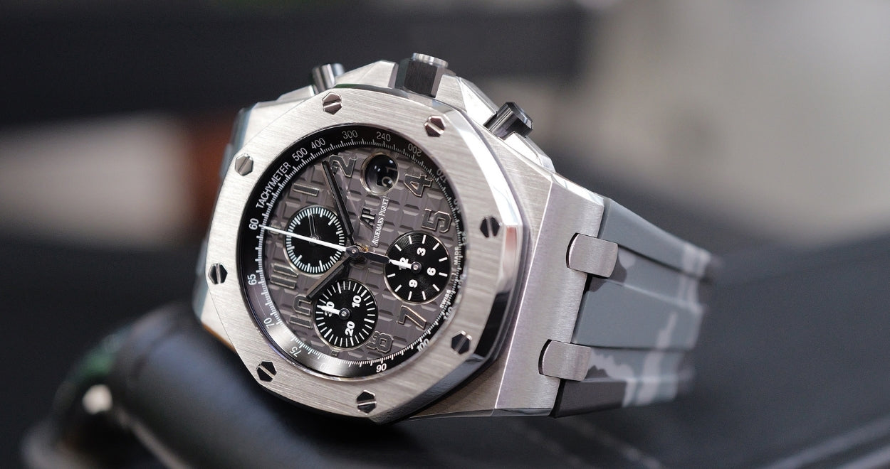 Rubber Strap for Audemars Piguet 42mm Royal Oak Offshore (Tang Buckle) - Graphite Camo