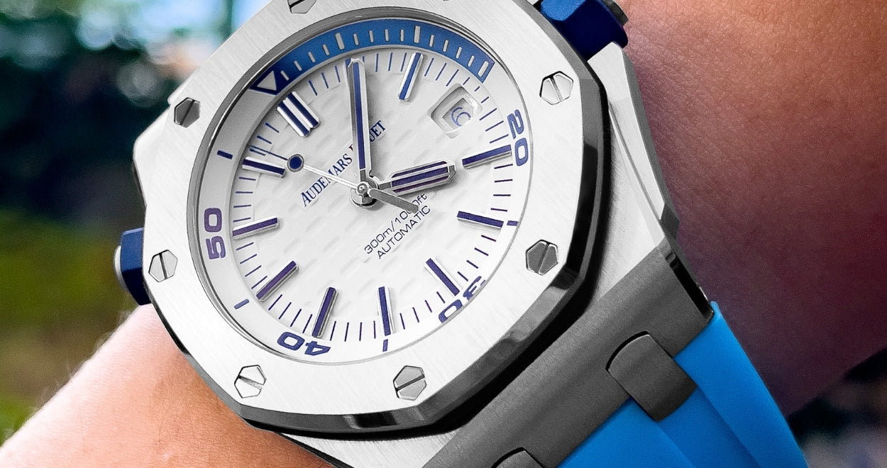 Rubber Strap for Audemars Piguet Diver - Miami Blue
