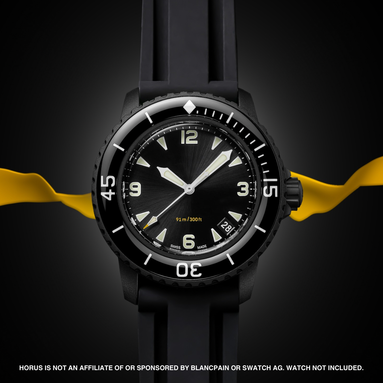Rubber Strap for Blancpain x Swatch Fifty Fathoms - Jet Black Rubber Strap for Blancpain x Swatch Fifty Fathoms - Jet Black