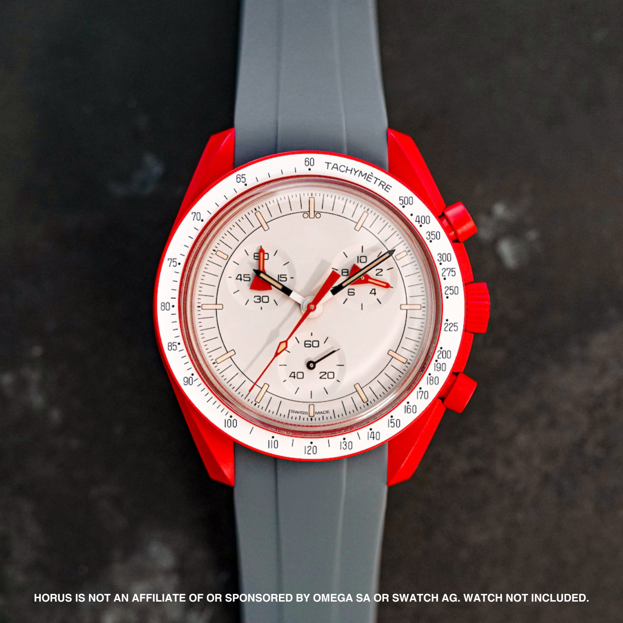 Rubber Strap for Swatch x Omega Moonswatch Graphite