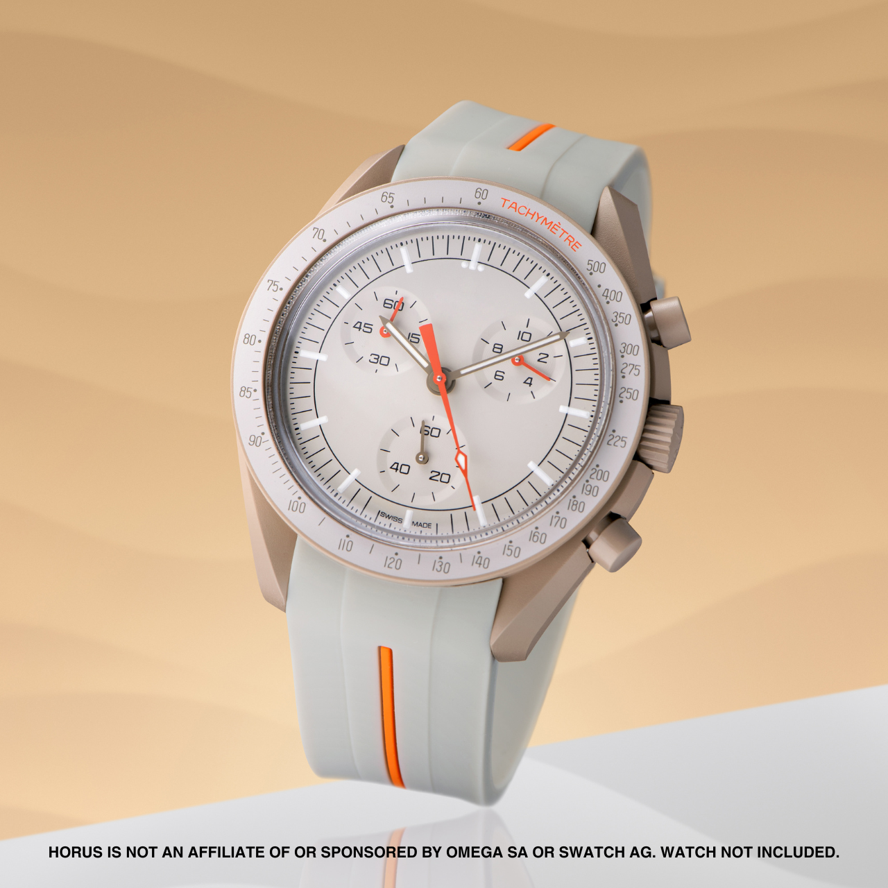 Rubber Strap for Swatch x Omega Moonswatch - Corsa Hurricane Grey & Orange