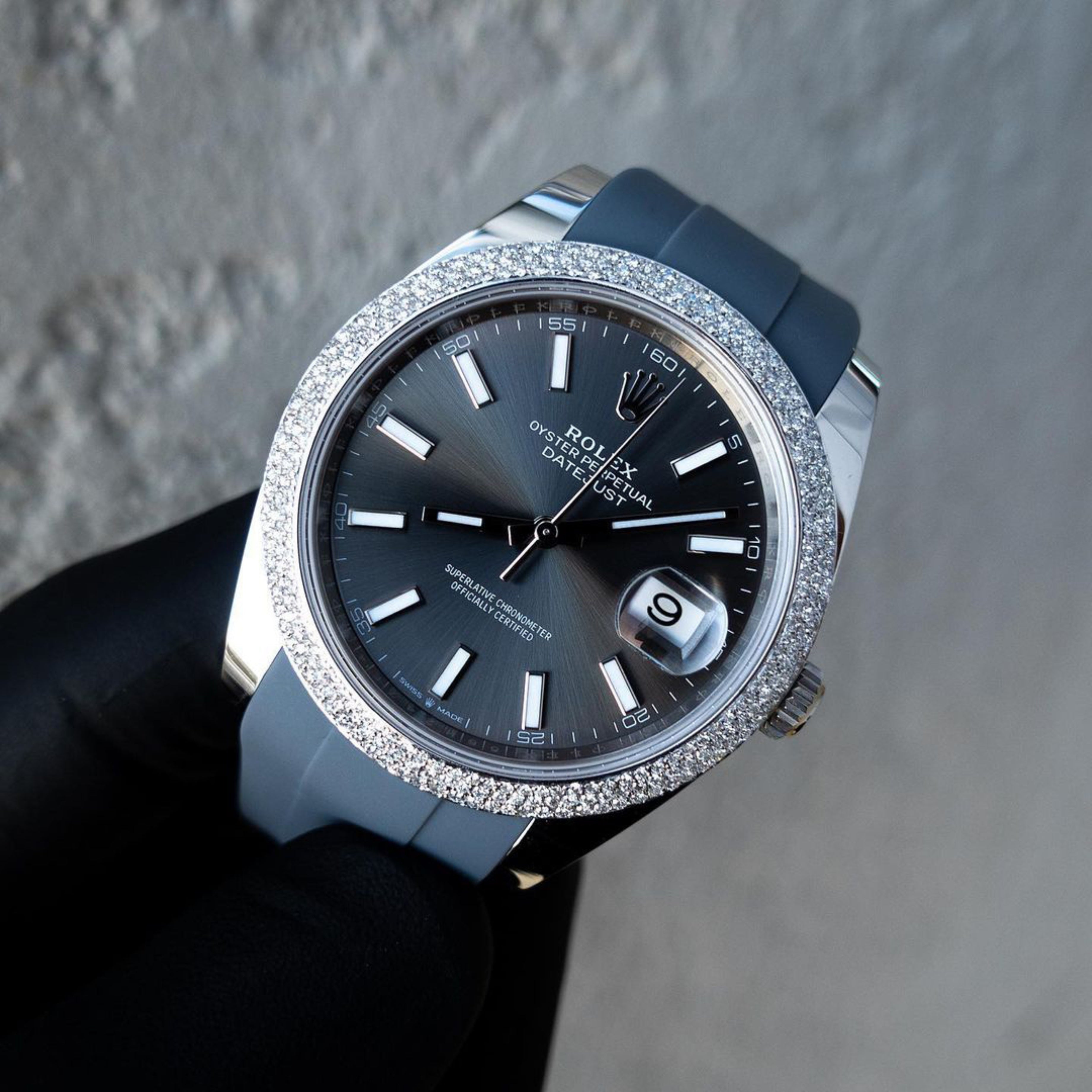 Rolex Datejust 41 Graphite Grey Rubber Strap