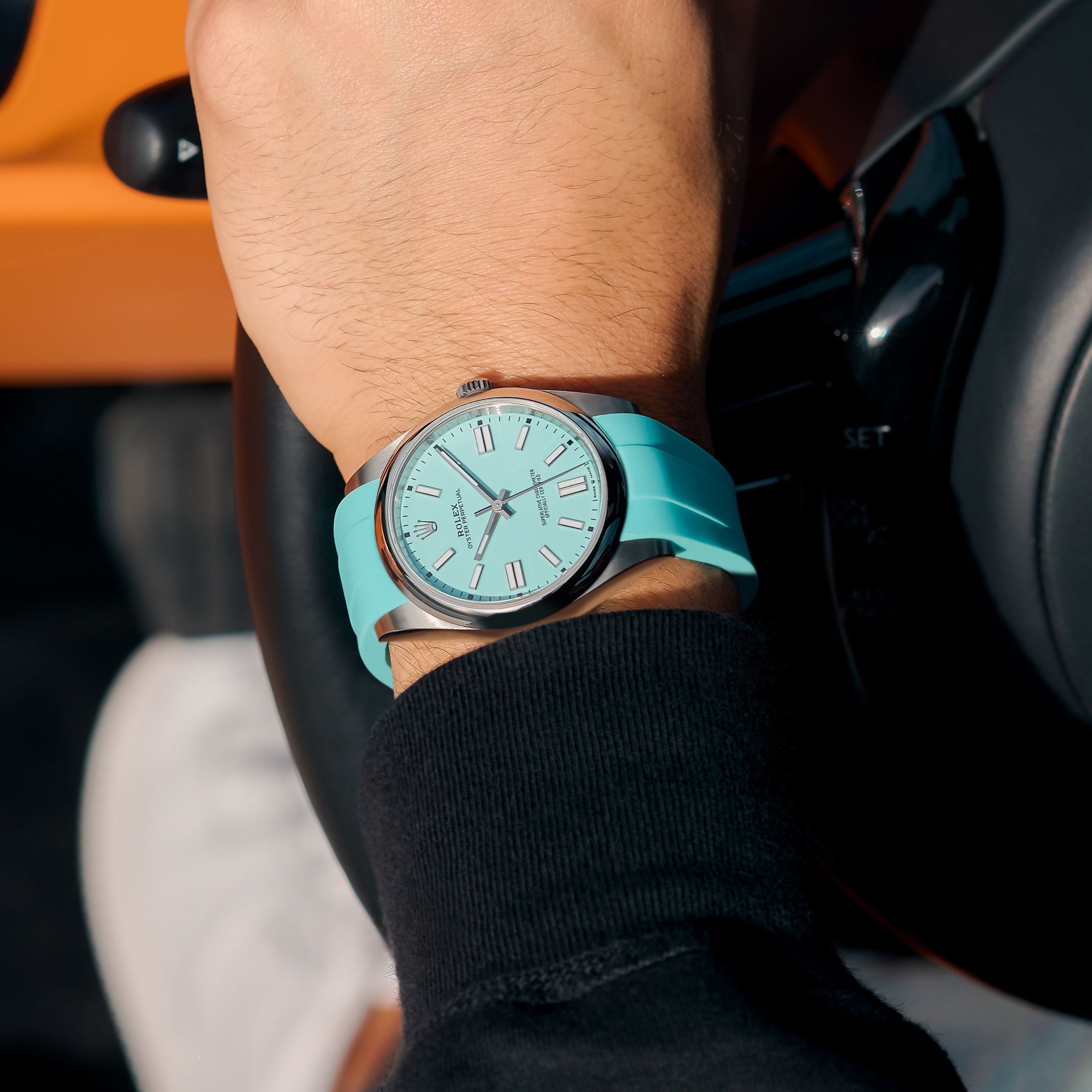 Watch Strap Strap For Rolex Oyster Perpetual Green Rubber Strap