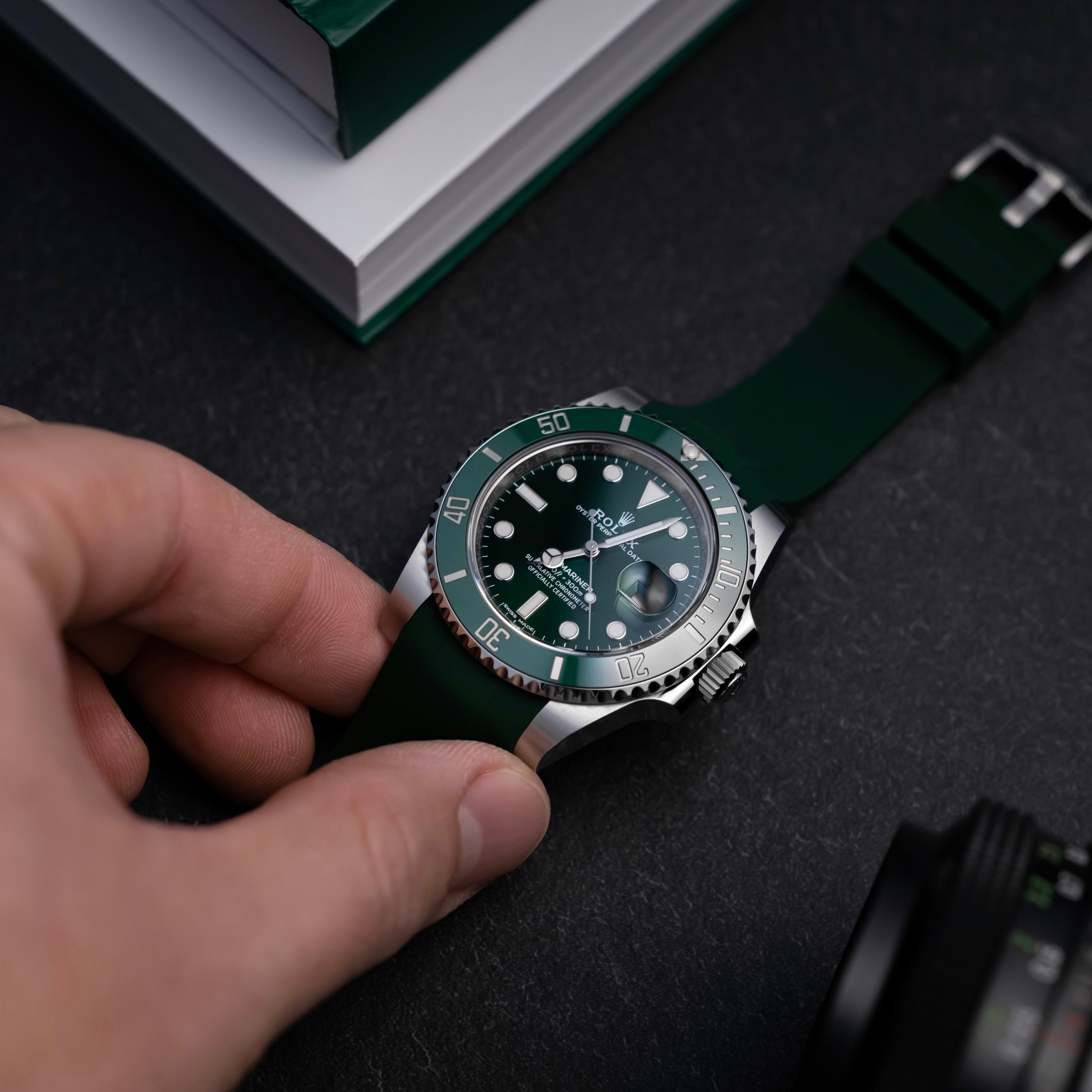 Rubber Strap for Rolex Submariner - Forest Green
