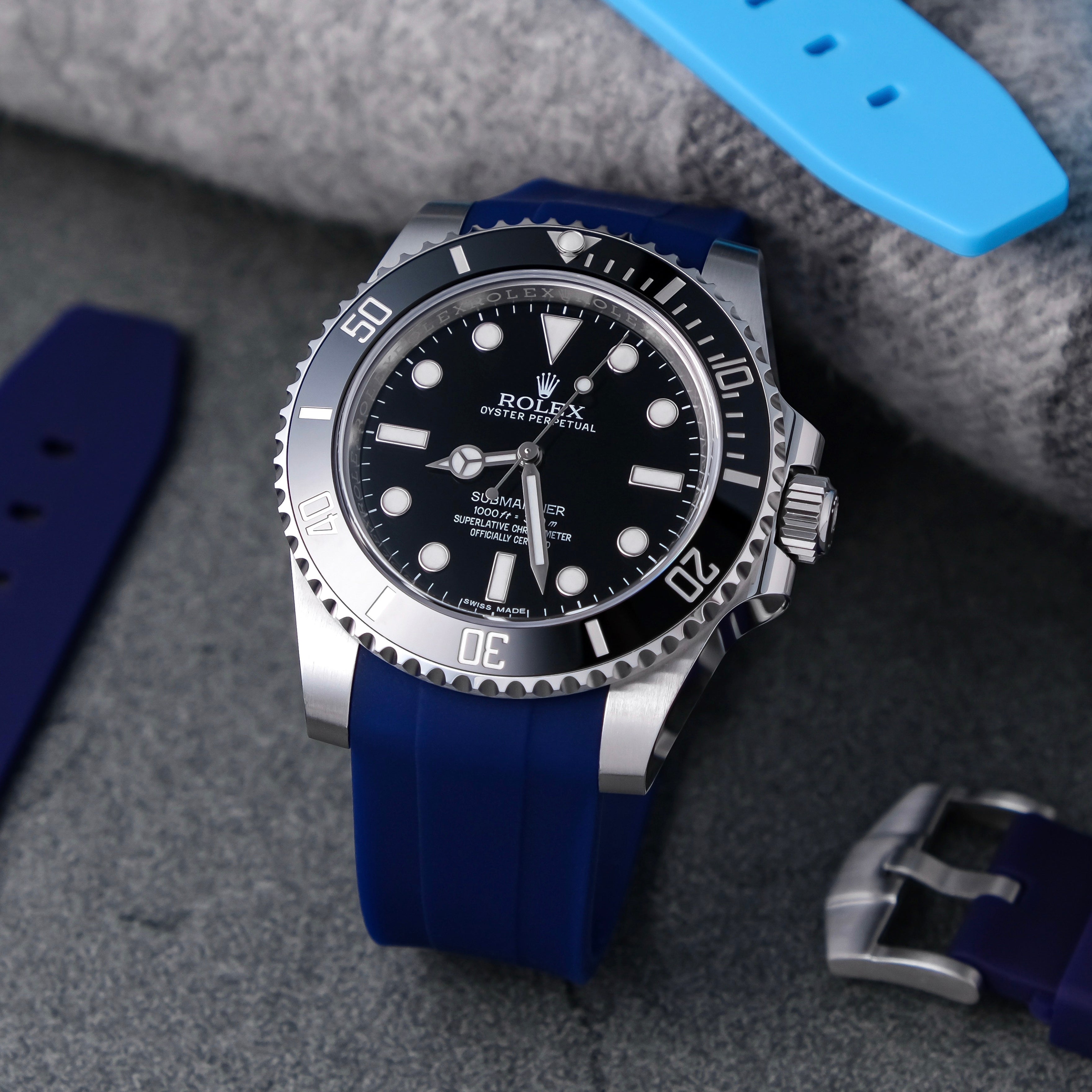 Rubber Strap for Rolex Submariner - Navy Blue