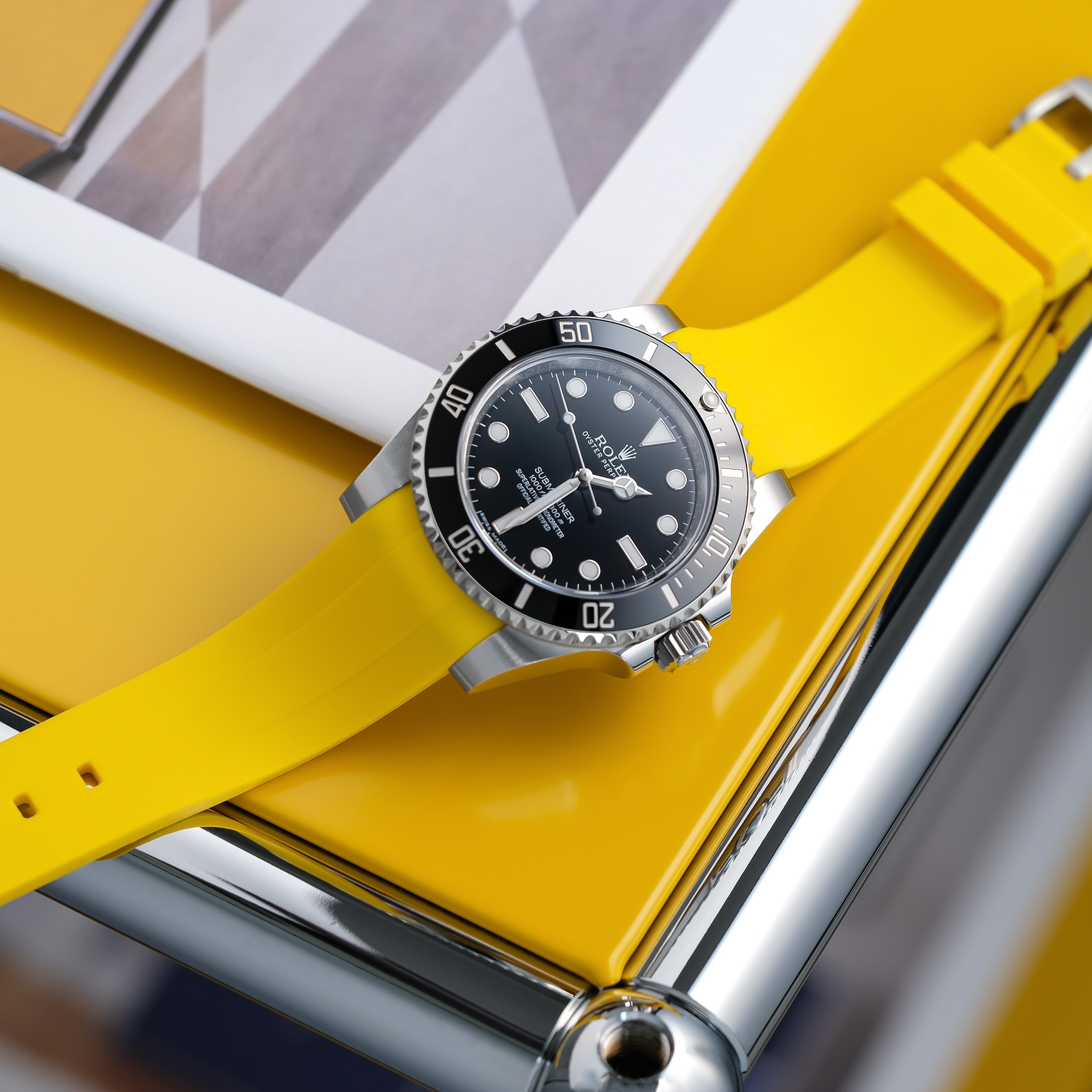 Rubber Strap for Rolex Submariner - Sunshine Yellow