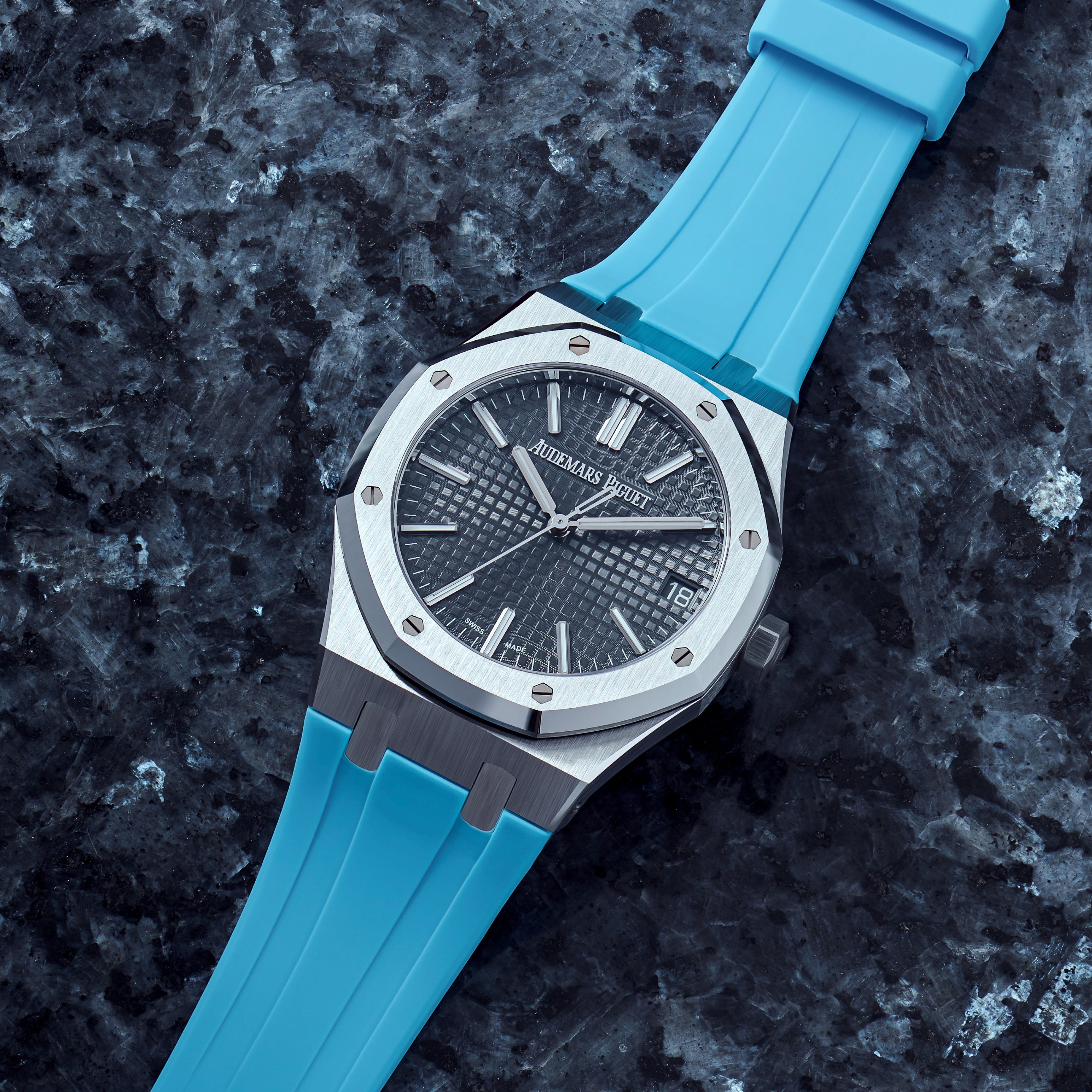 Rubber Strap for Audemars Piguet Royal Oak (41mm) Miami Blue