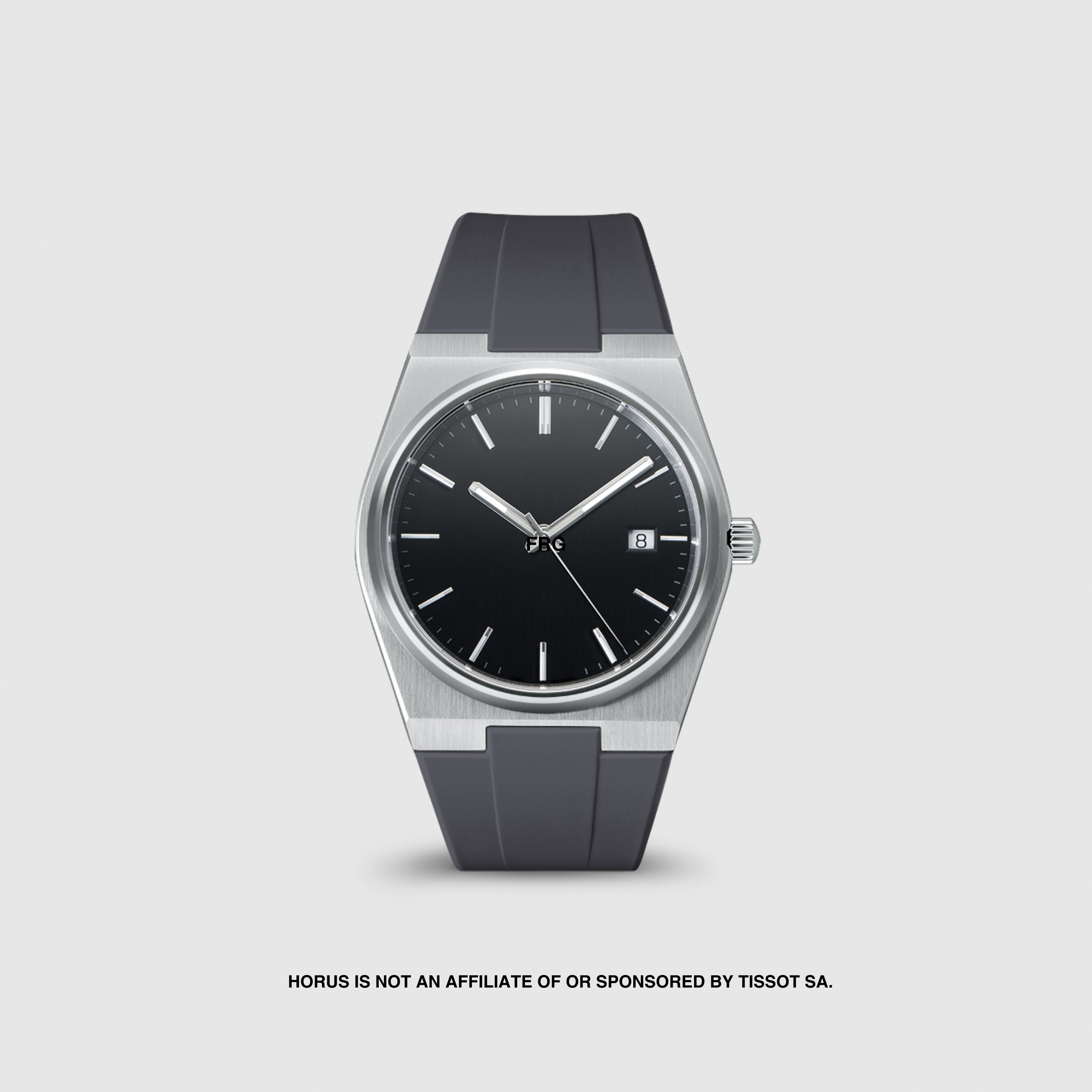 FKM Rubber Strap for Tissot PRX - Carbon Grey