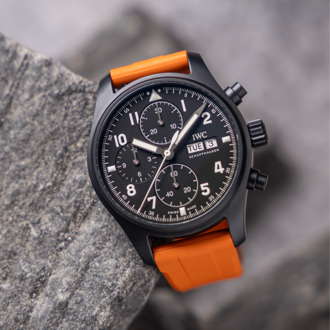 20mm Lug Width FKM Rubber Strap - Citrus Orange