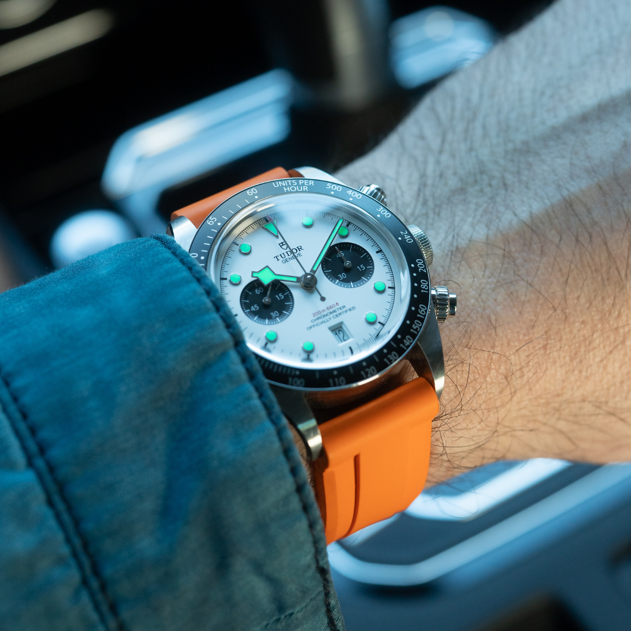 22mm Lug Width FKM Rubber Strap - Citrus Orange