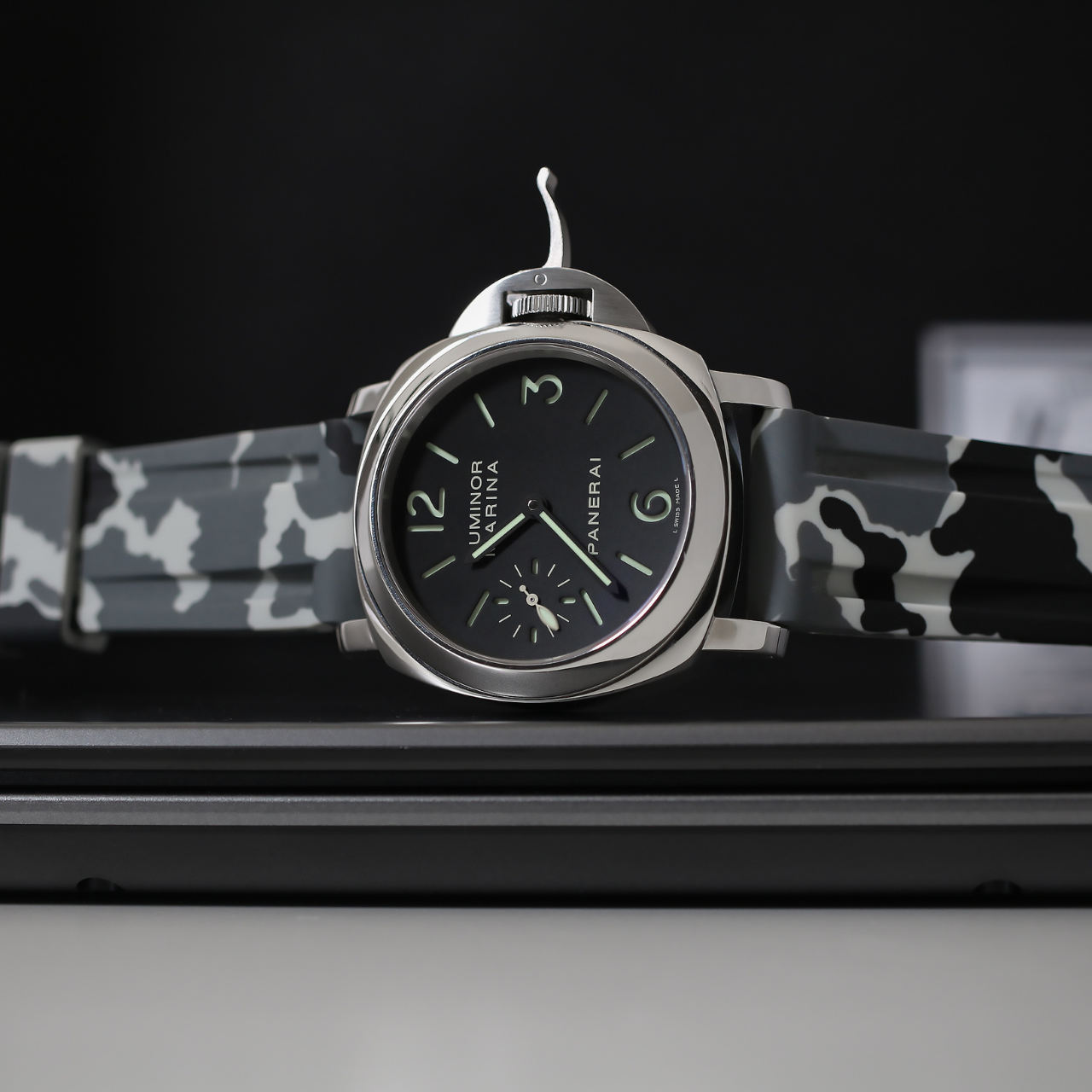 Rubber Strap for Panerai Luminor - Snow Camo