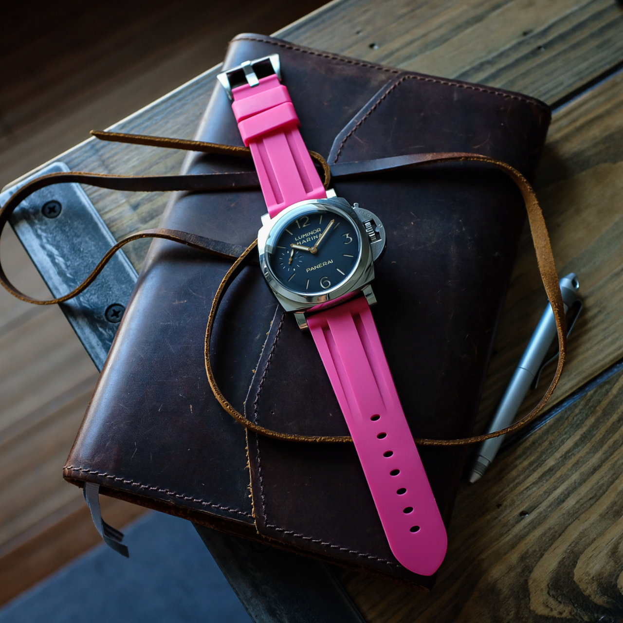 Rubber Strap for Panerai Luminor - South Beach Pink