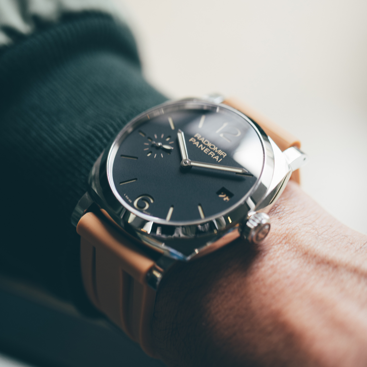 Rubber Strap for Panerai Radiomir - Desert Sand