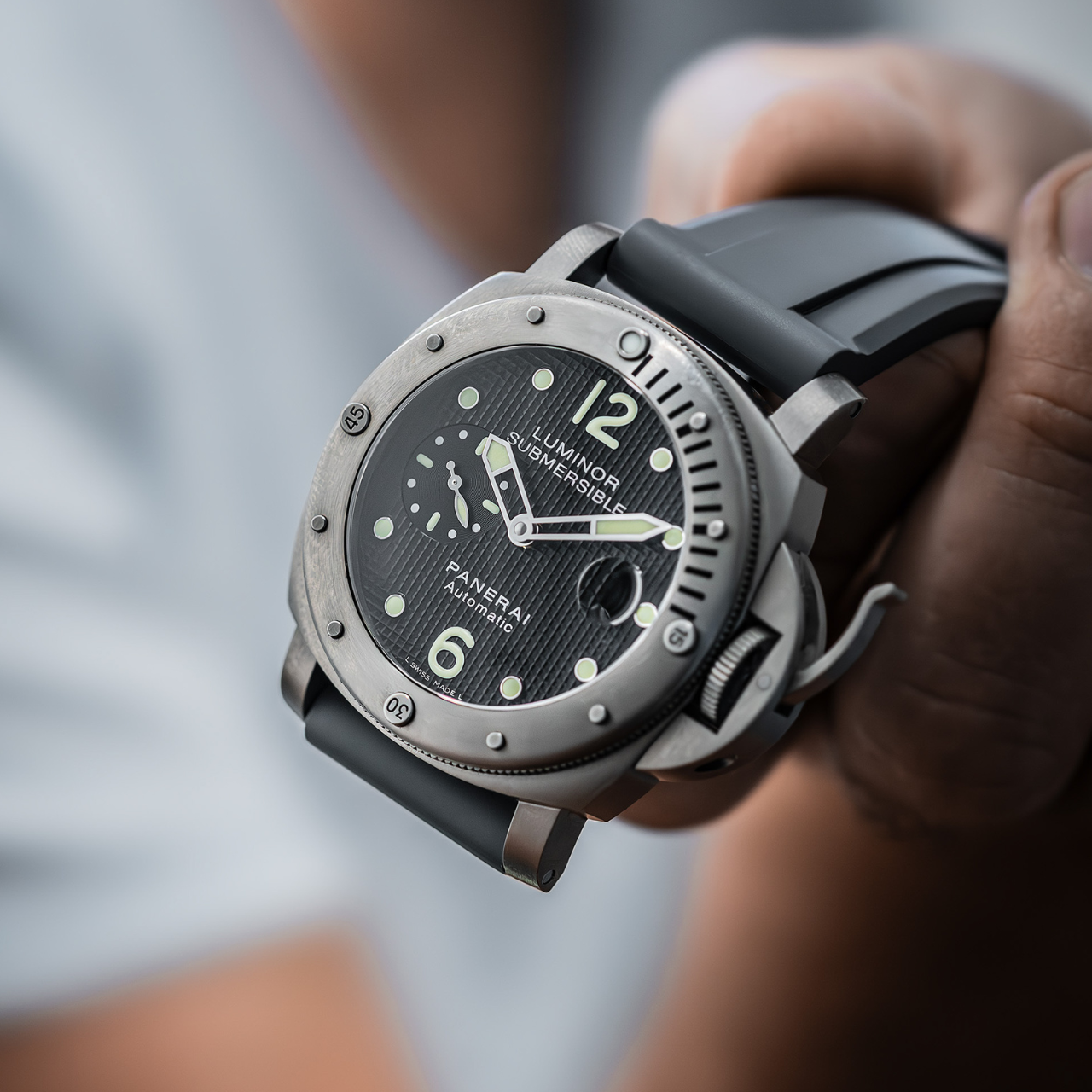 FKM Rubber Strap for Panerai Submersible - Carbon Grey