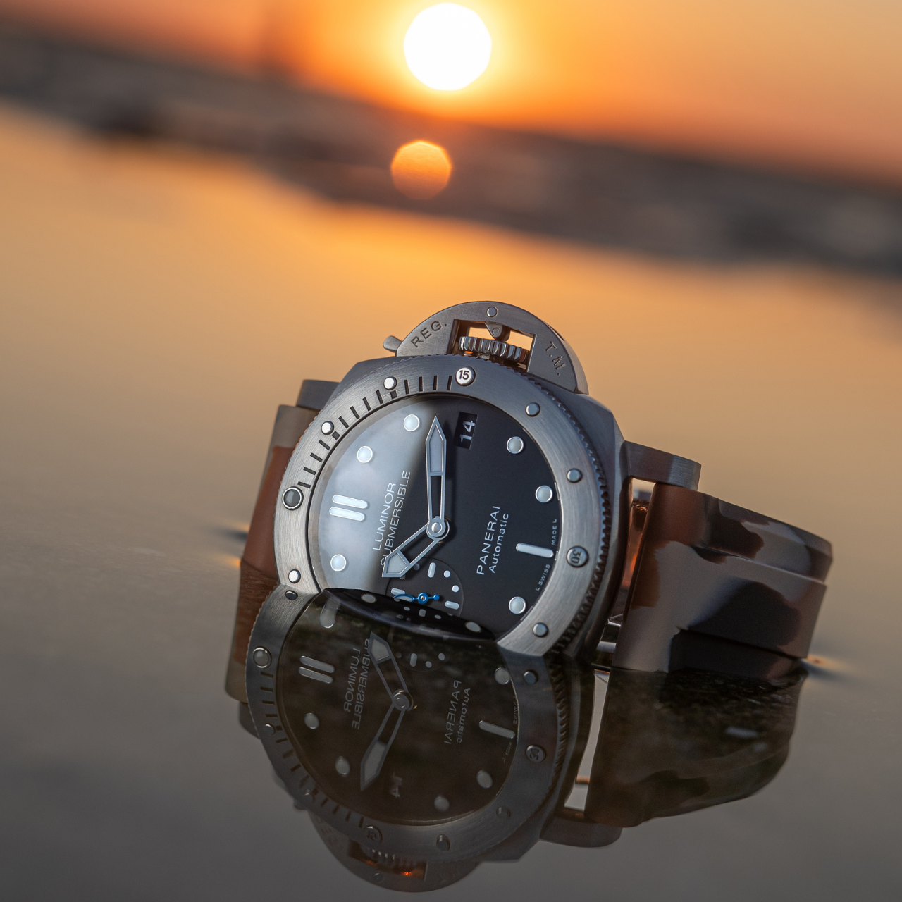 FKM Rubber Strap for Panerai Submersible - Desert Camo