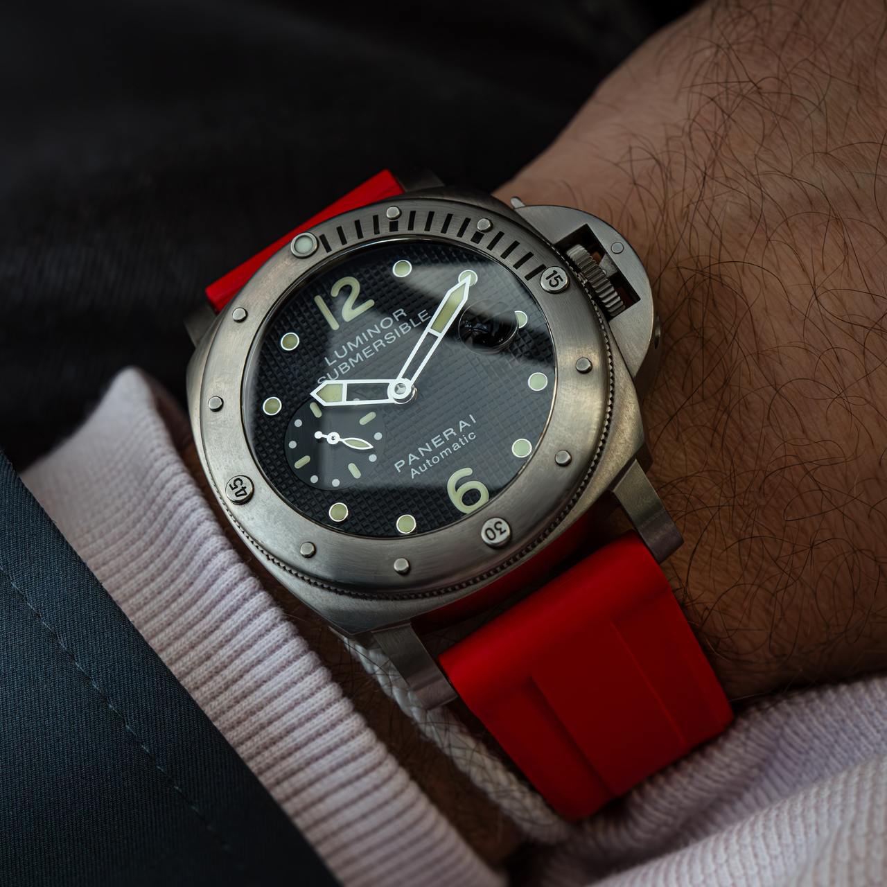 FKM Rubber Strap for Panerai Submersible - Heat Red