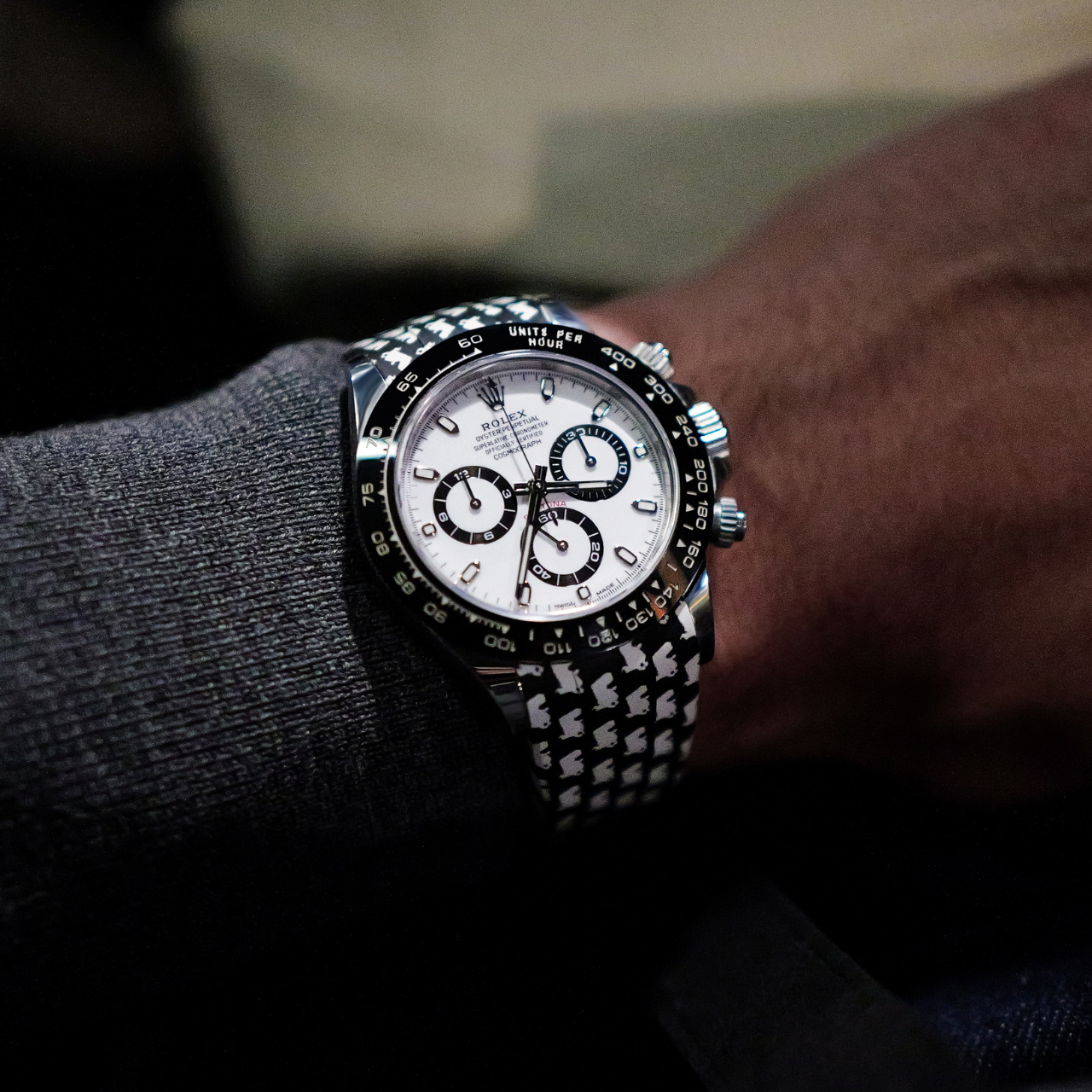 FKM Rubber Strap for Rolex Daytona on Bracelet - Derpy Dino