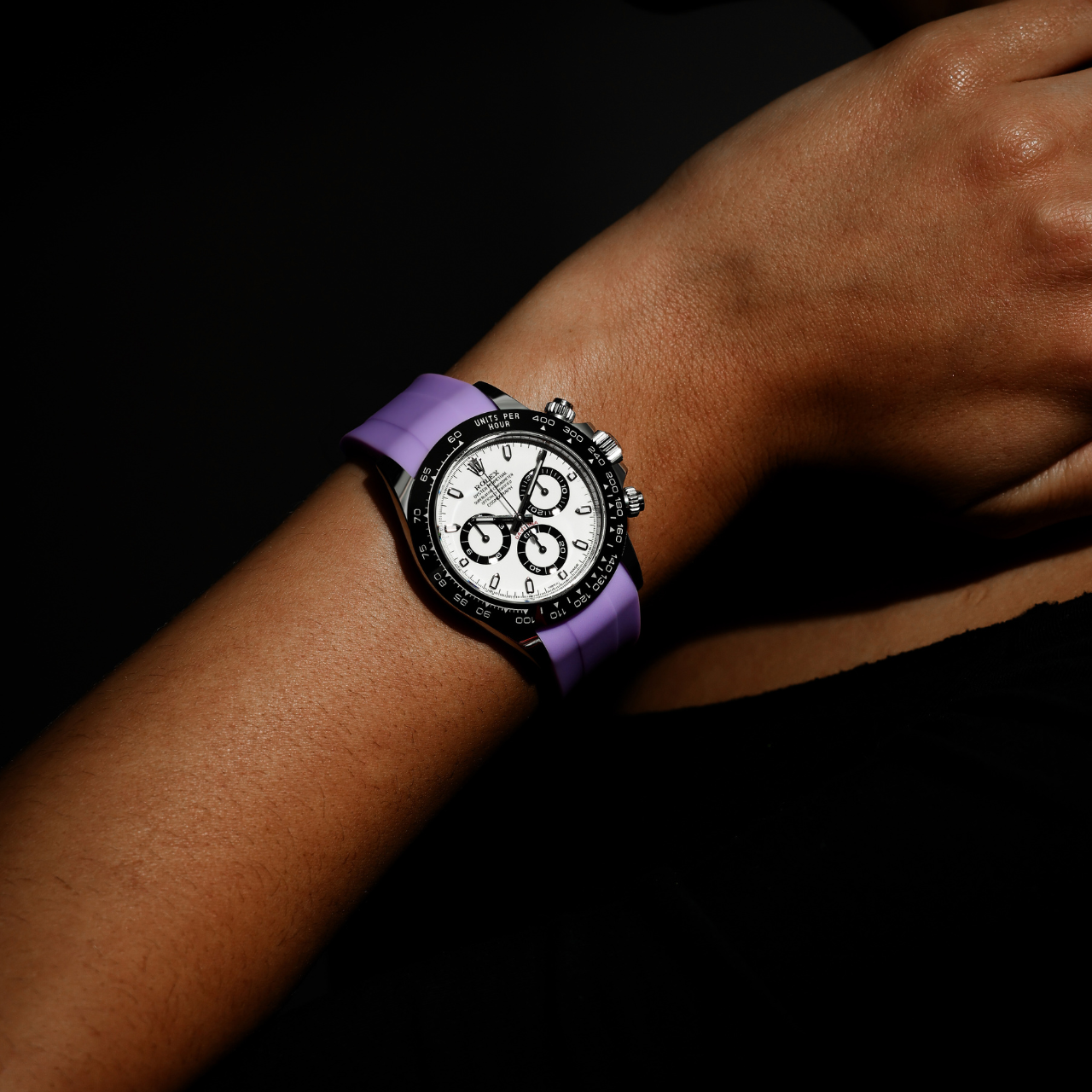 Rubber Strap for Rolex Daytona on Bracelet - Lavender Purple