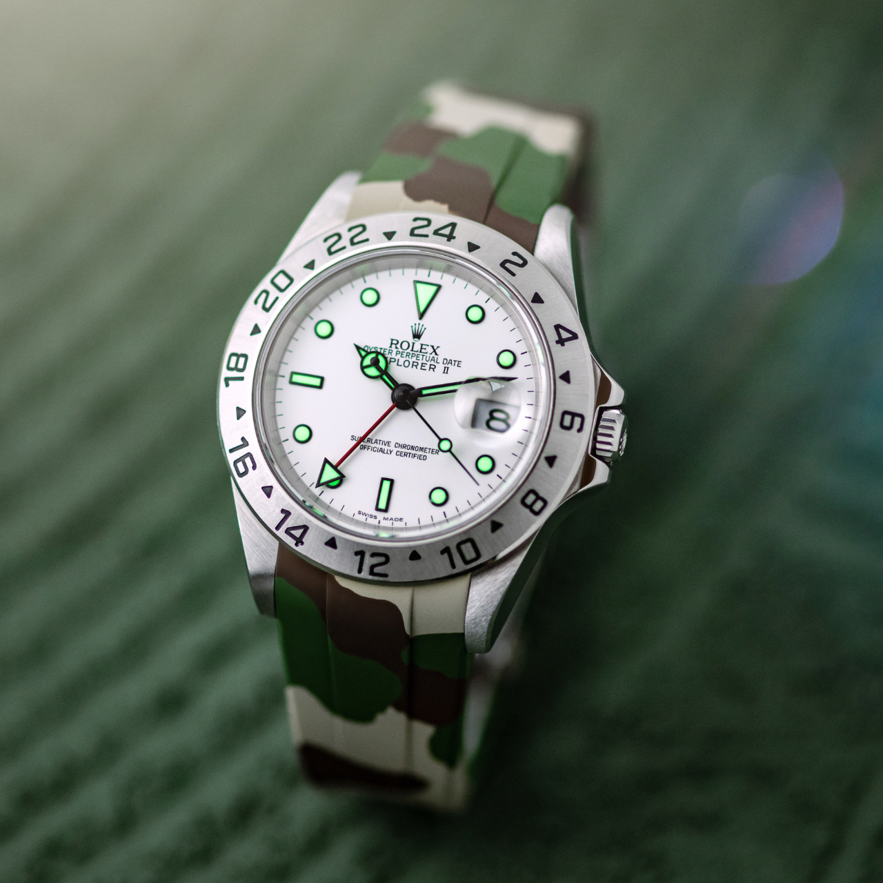 FKM Rubber Strap for Rolex Explorer II - Jungle Camo