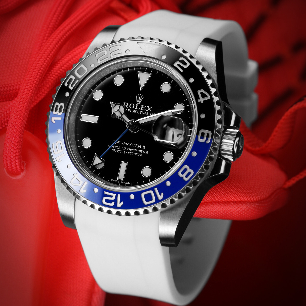 Rubber Strap for Rolex GMT Master II - Arctic White