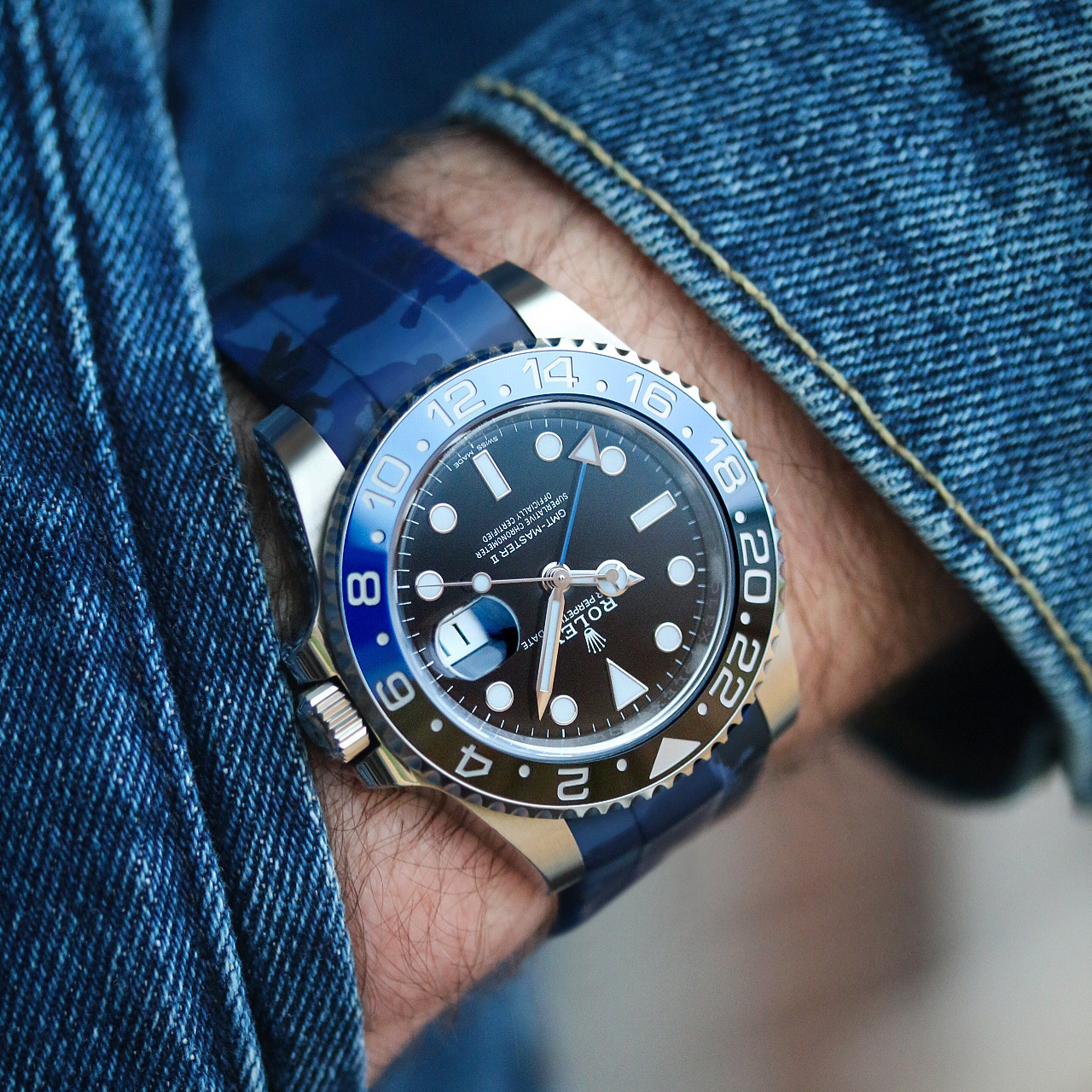 Rubber Strap for Rolex GMT Master II - Ocean Camo