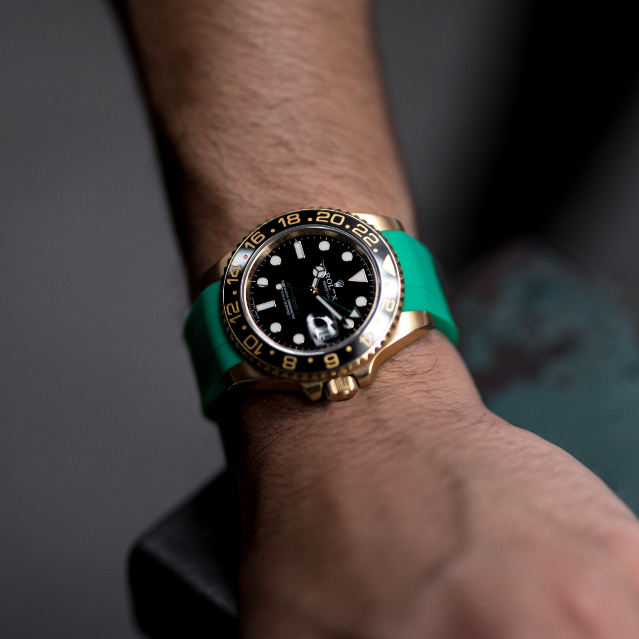 Rubber Strap for Rolex GMT Master II - Shamrock Green
