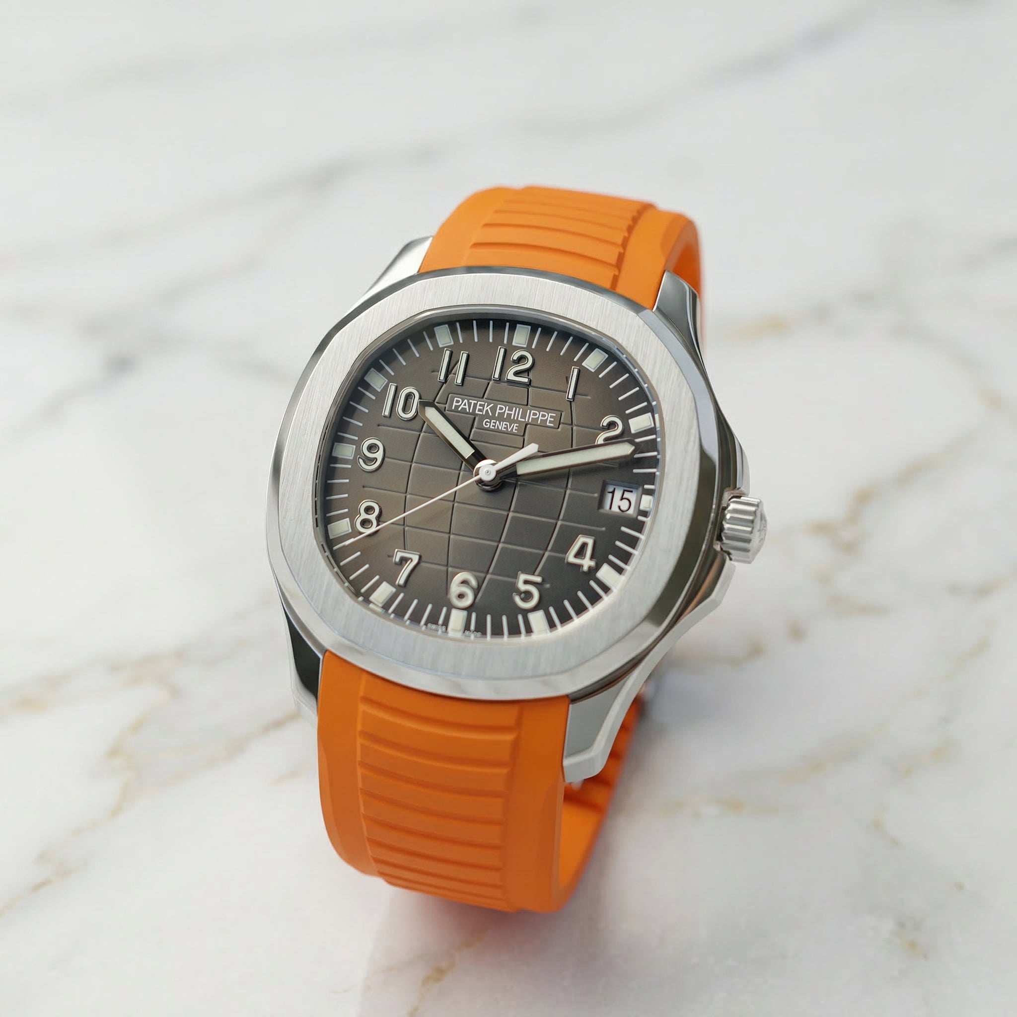 FKM Rubber Strap for Patek Philippe Aquanaut - Citrus Orange