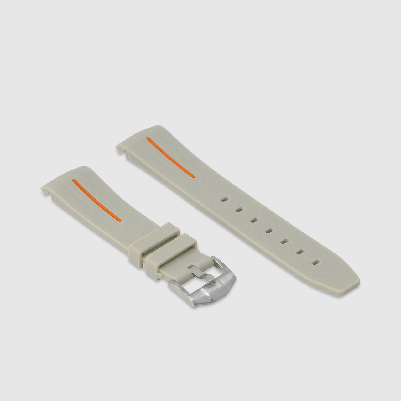 Rubber Strap for Rolex Daytona on Bracelet - Corsa Hurricane Grey & Orange