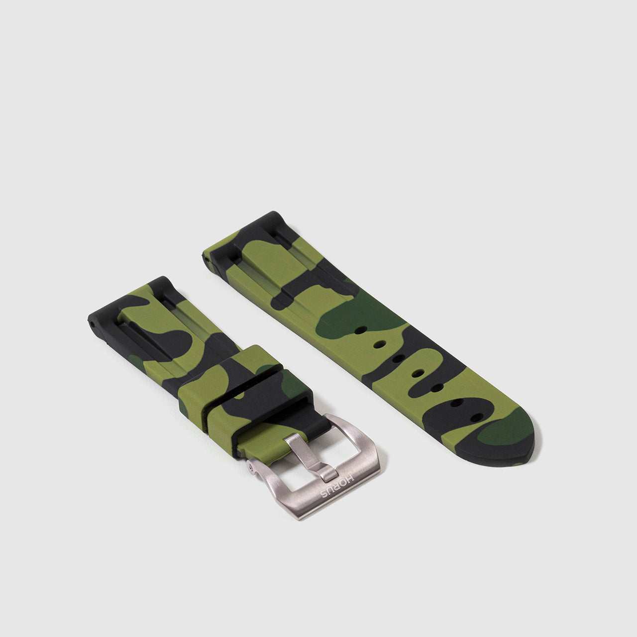 Rubber Strap for Panerai Submersible - Green Camo