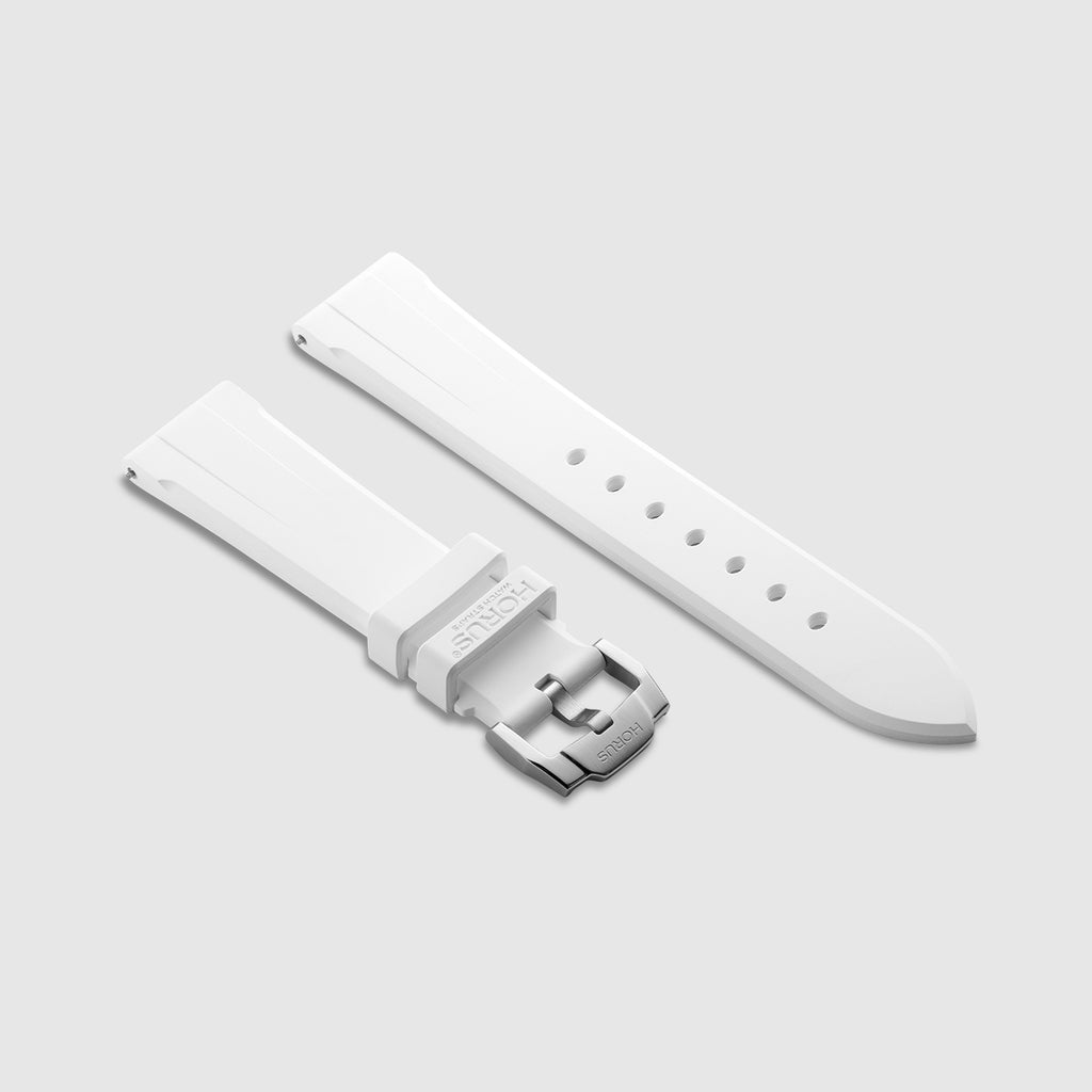 FKM Rubber Strap for Zenith Pilot - Polar White