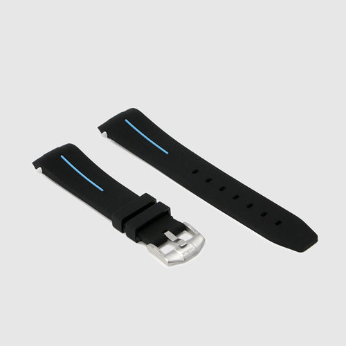 Rubber Strap for Rolex Yacht-Master on Bracelet - Corsa Black & Miami Blue