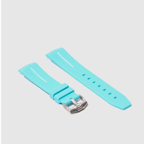 Rubber Strap for Rolex Yacht-Master on Bracelet - Corsa Seafoam & White