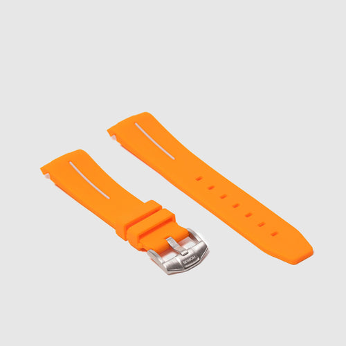 Rubber Strap for Rolex Submariner - Corsa Orange & Hurricane Grey