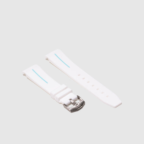 Rubber Strap for Rolex Yacht-Master on Bracelet - Corsa White & Seafoam