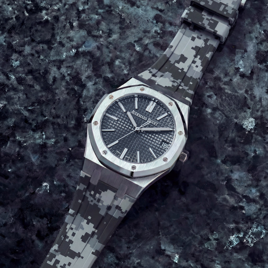 Rubber Strap for Audemars Piguet Royal Oak (41mm) - Graphite Digi Camo
