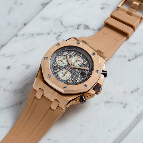 Rubber Strap for Audemars Piguet 42mm Royal Oak Offshore (Tang Buckle) - Desert Sand