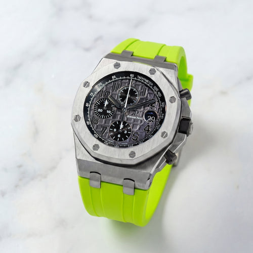 Rubber Strap for Audemars Piguet 42mm Royal Oak Offshore (Tang Buckle) - Lime Green