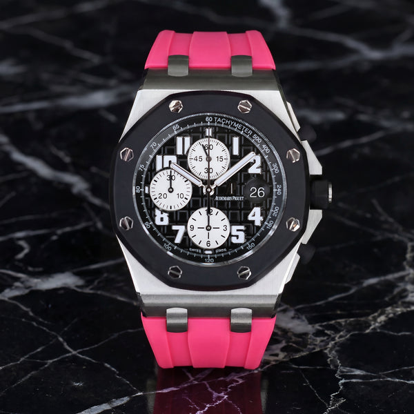 Audemars Piguet 42mm Royal Oak Offshore South Beach Pink Rubber Strap