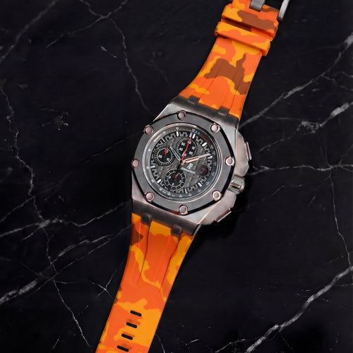 Rubber Strap for Audemars Piguet Royal Oak Offshore (44mm) - Orange Camo