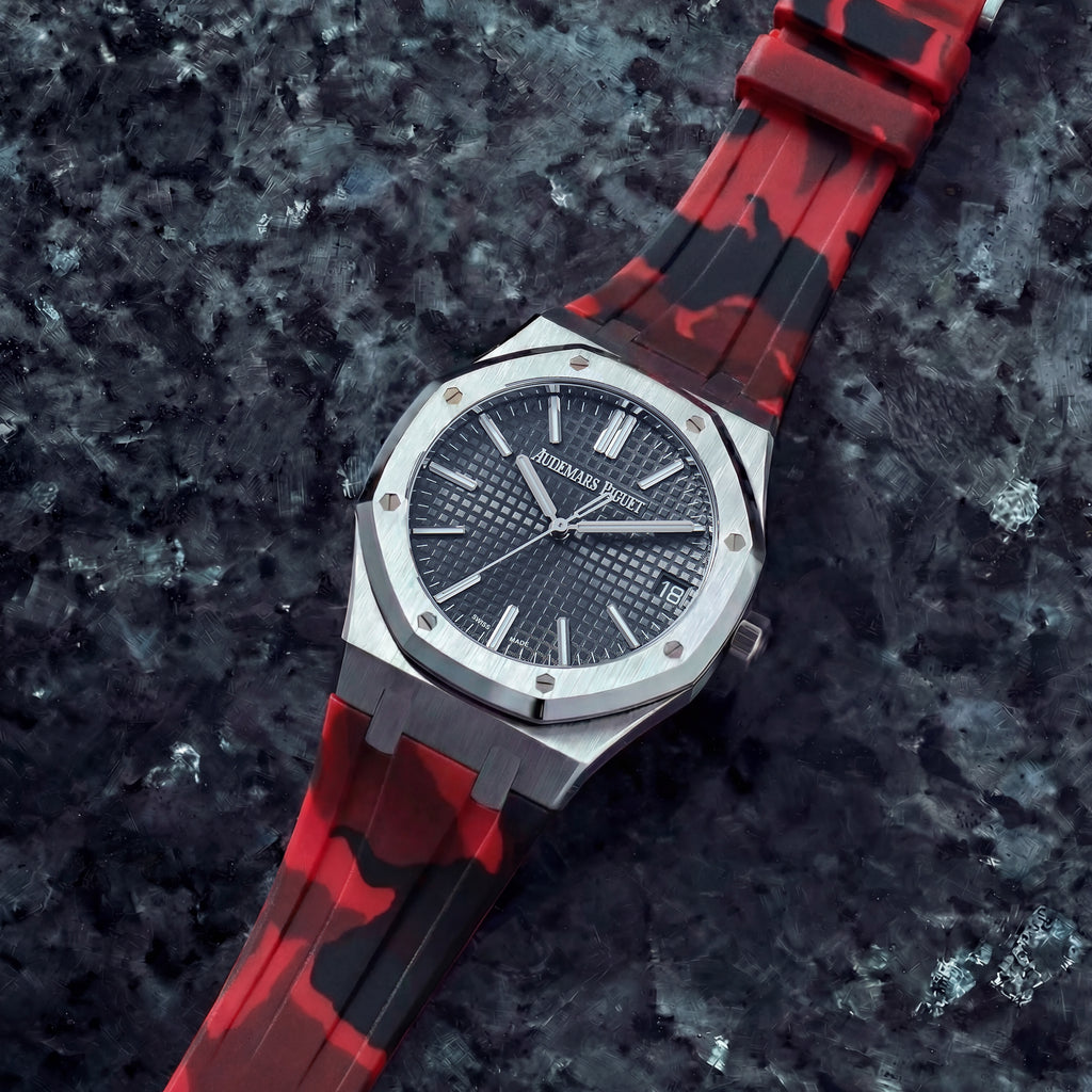 Audemars Piguet  Oak Offshoreラバーベルト Rubber Strap for Audemars Piguet Royal Oak (41mm) - Red Camo
