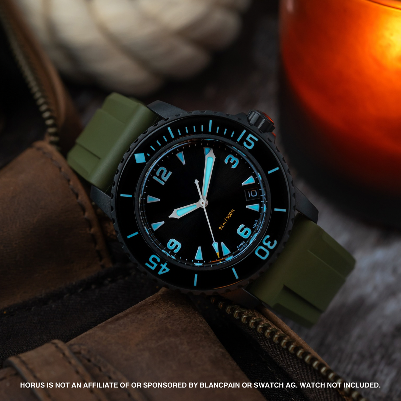 FKM Rubber Strap for Blancpain x Swatch Fifty Fathoms - Moss FKM Rubber Strap for Blancpain x Swatch Fifty Fathoms - Moss