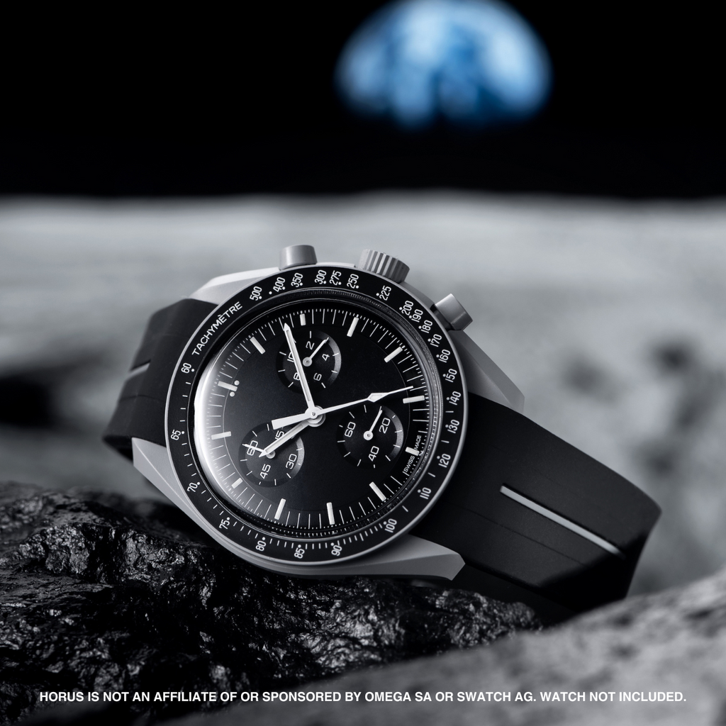 Rubber Strap for Swatch x Omega Moonswatch - Corsa Black & Graphite